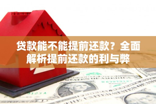 习水贷款能不能提前还款？全面解析提前还款的利与弊