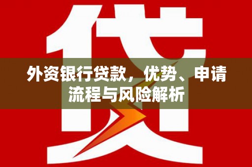 习水外资银行贷款，优势、申请流程与风险解析