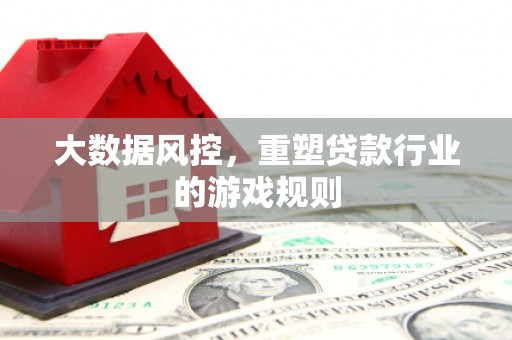 习水大数据风控，重塑贷款行业的游戏规则