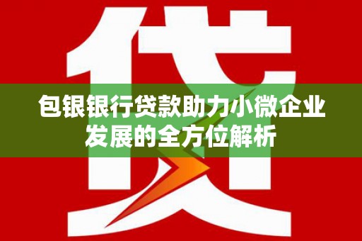 习水包银银行贷款助力小微企业发展的全方位解析