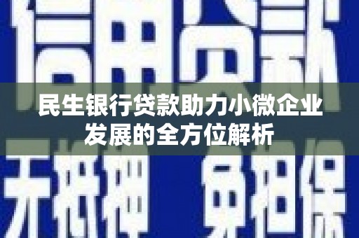 习水民生银行贷款助力小微企业发展的全方位解析