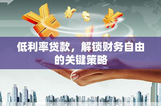 习水低利率贷款，解锁财务自由的关键策略