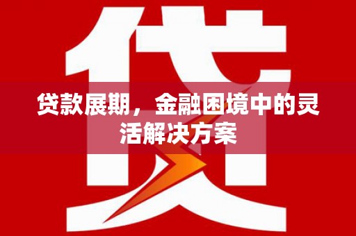 习水贷款展期，金融困境中的灵活解决方案