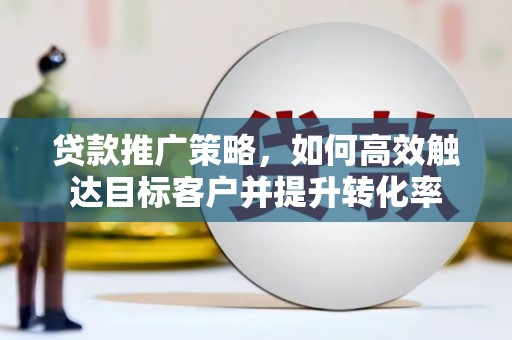 习水贷款推广策略，如何高效触达目标客户并提升转化率