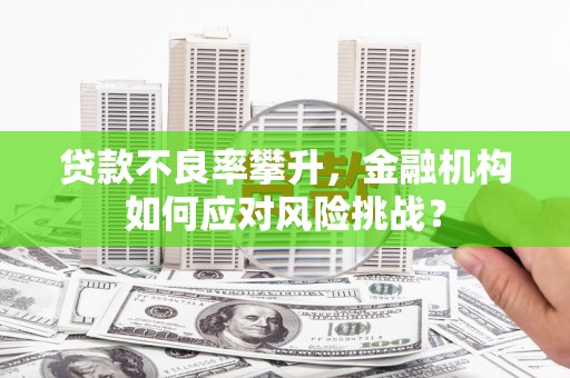 习水贷款不良率攀升，金融机构如何应对风险挑战？