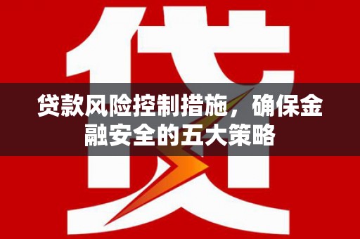 习水贷款风险控制措施，确保金融安全的五大策略