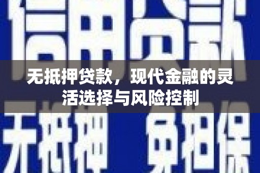 习水无抵押贷款，现代金融的灵活选择与风险控制