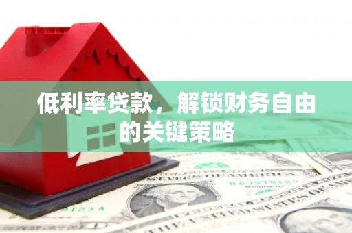 习水低利率贷款，解锁财务自由的关键策略