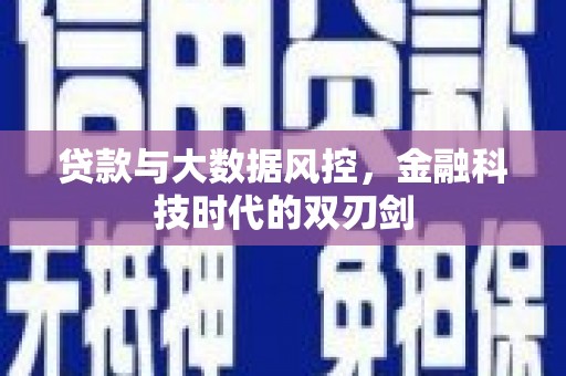 习水贷款与大数据风控，金融科技时代的双刃剑