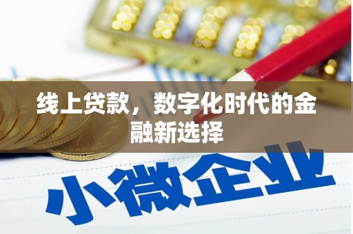 习水线上贷款，数字化时代的金融新选择