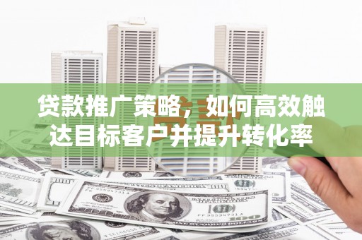 习水贷款推广策略，如何高效触达目标客户并提升转化率