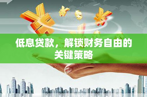 习水低息贷款，解锁财务自由的关键策略