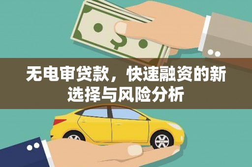 习水无电审贷款，快速融资的新选择与风险分析