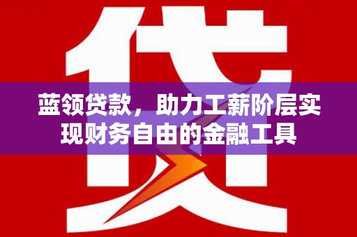 习水蓝领贷款，助力工薪阶层实现财务自由的金融工具