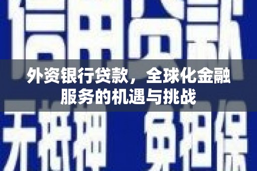 习水外资银行贷款，全球化金融服务的机遇与挑战